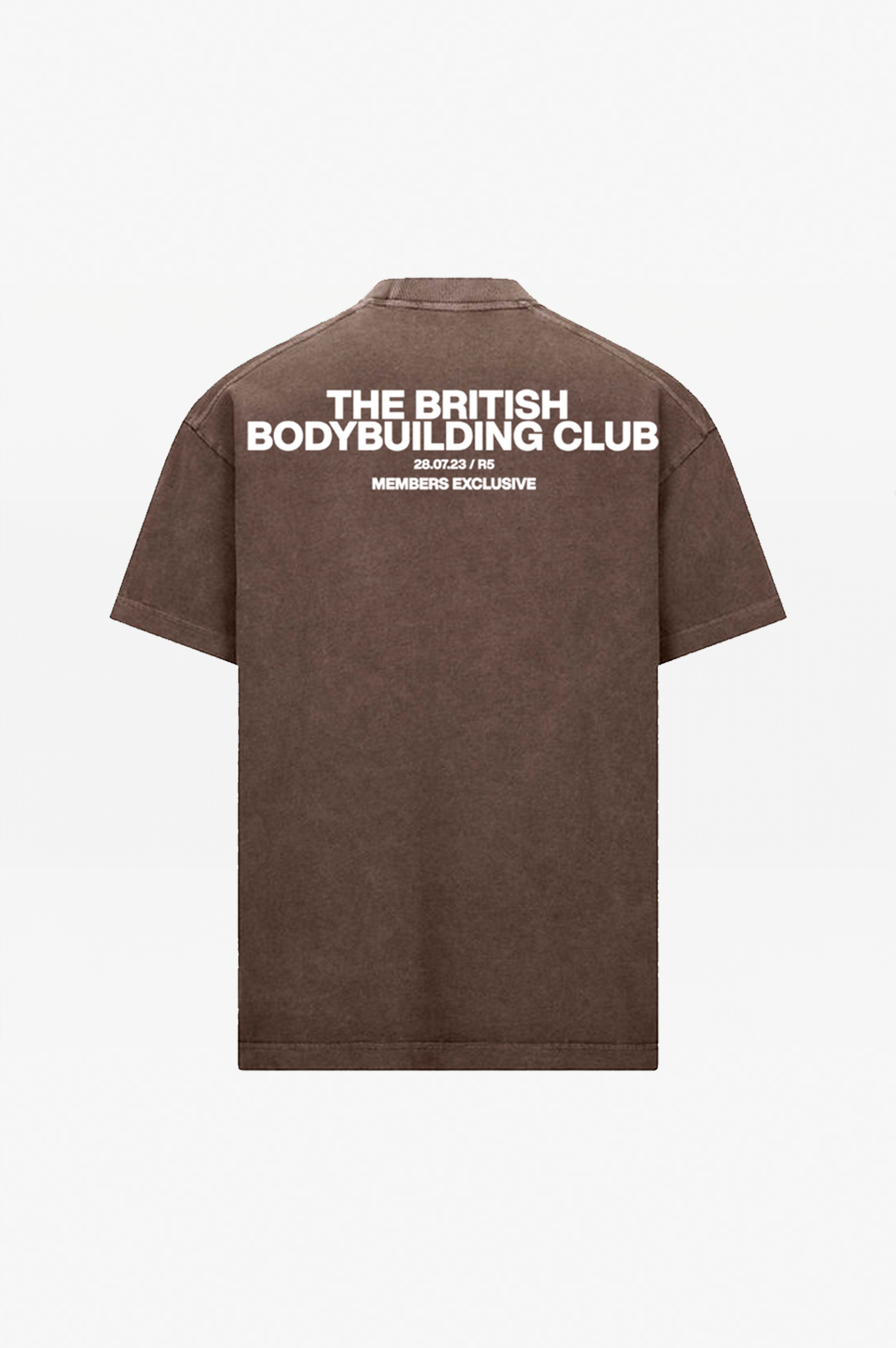 The British Bodybuilding Club V2 T-Shirt Washed Brown Bold