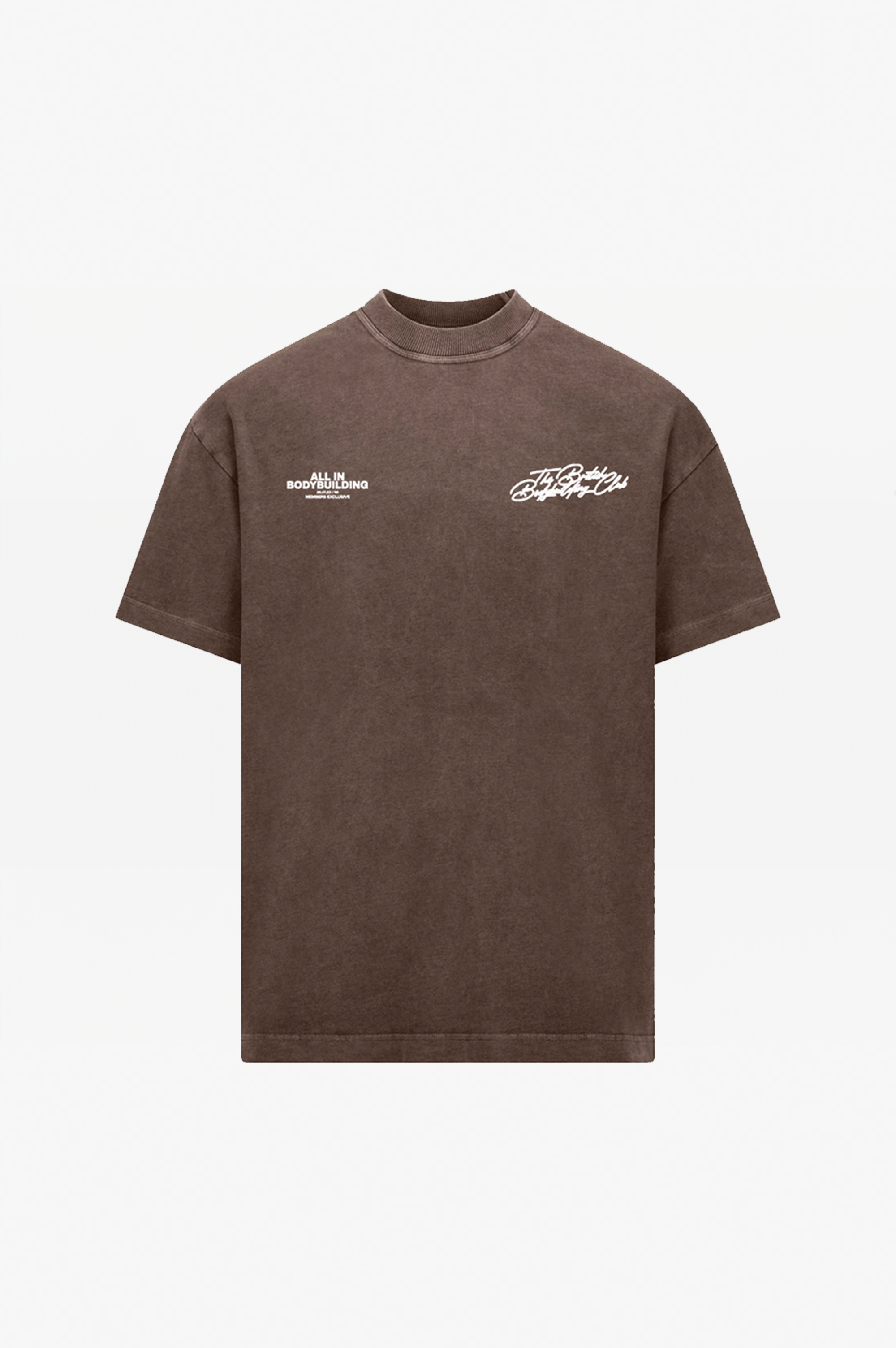 The British Bodybuilding Club V2 T-Shirt Washed Brown Script