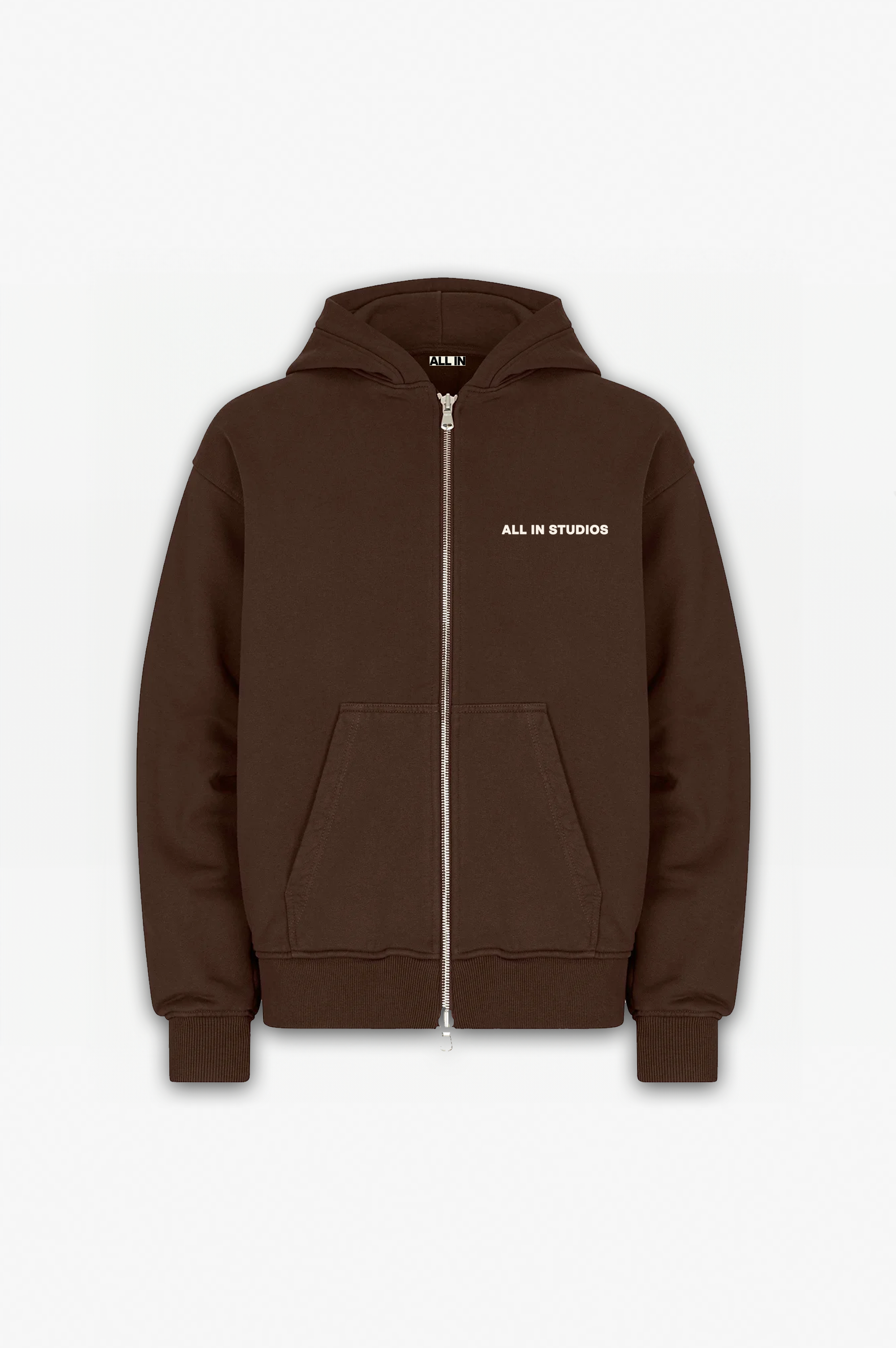 All In Studios Premium Zip Hoodie Brown