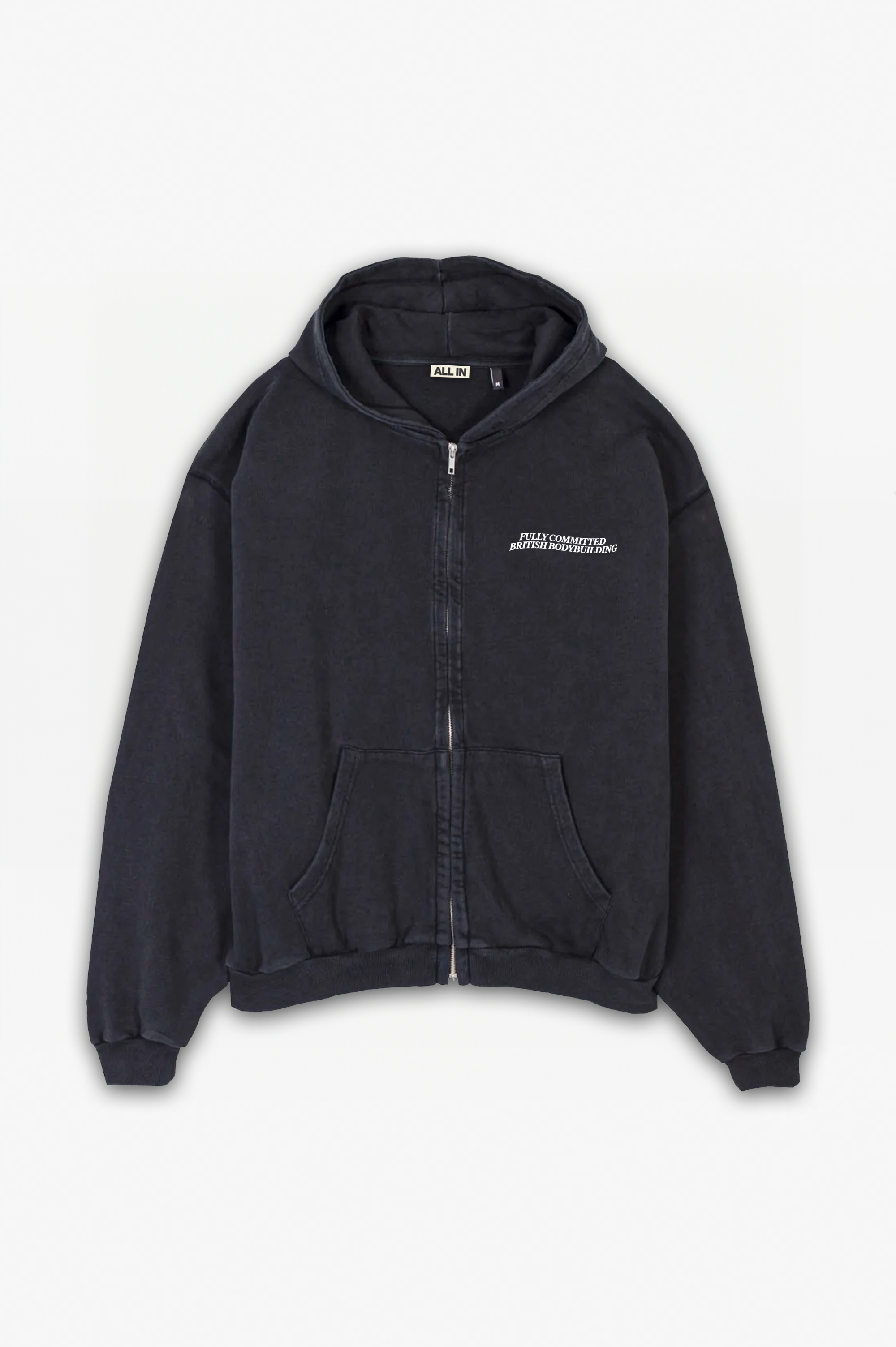 Fully Committed V2 Zip Hoodie Washed Black