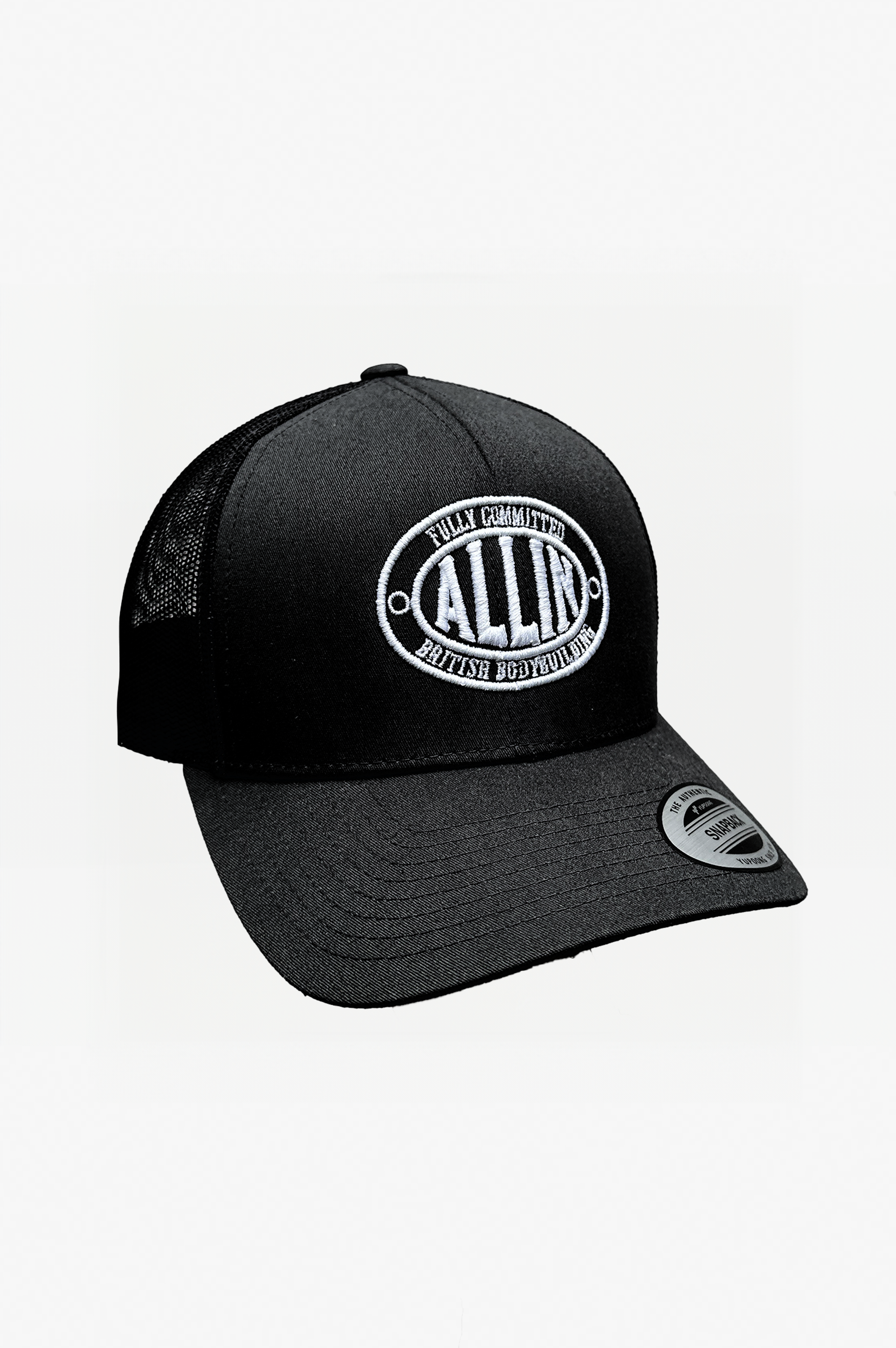 All In Embroidered Trucker Hat Black